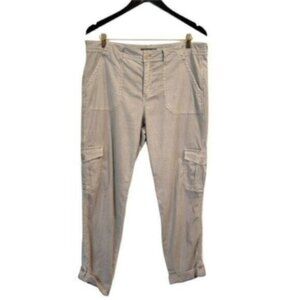 Level 99 | Linen Blend Stacey Relaxed Cargo Pant Gray